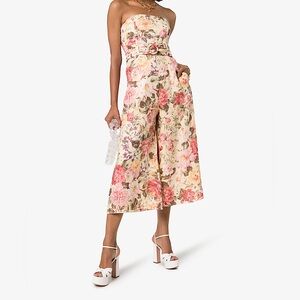 ZIMMERMANN linen Strapless Floral Print Jumpsuit size 1
